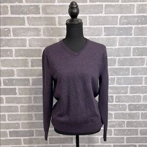 Fairlane Men's Sweater 100% Merino Wool V Neck long Sleeve Size Medium